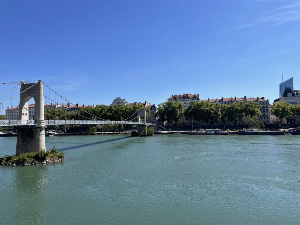 a view of the river while walking the dog