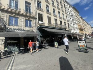 A row of "Boston" themed pubs