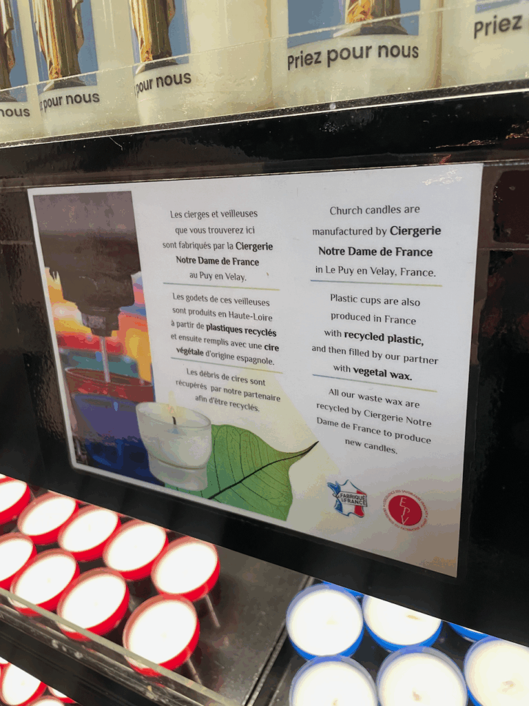 sign touting the ecology bonafides of the luminaries