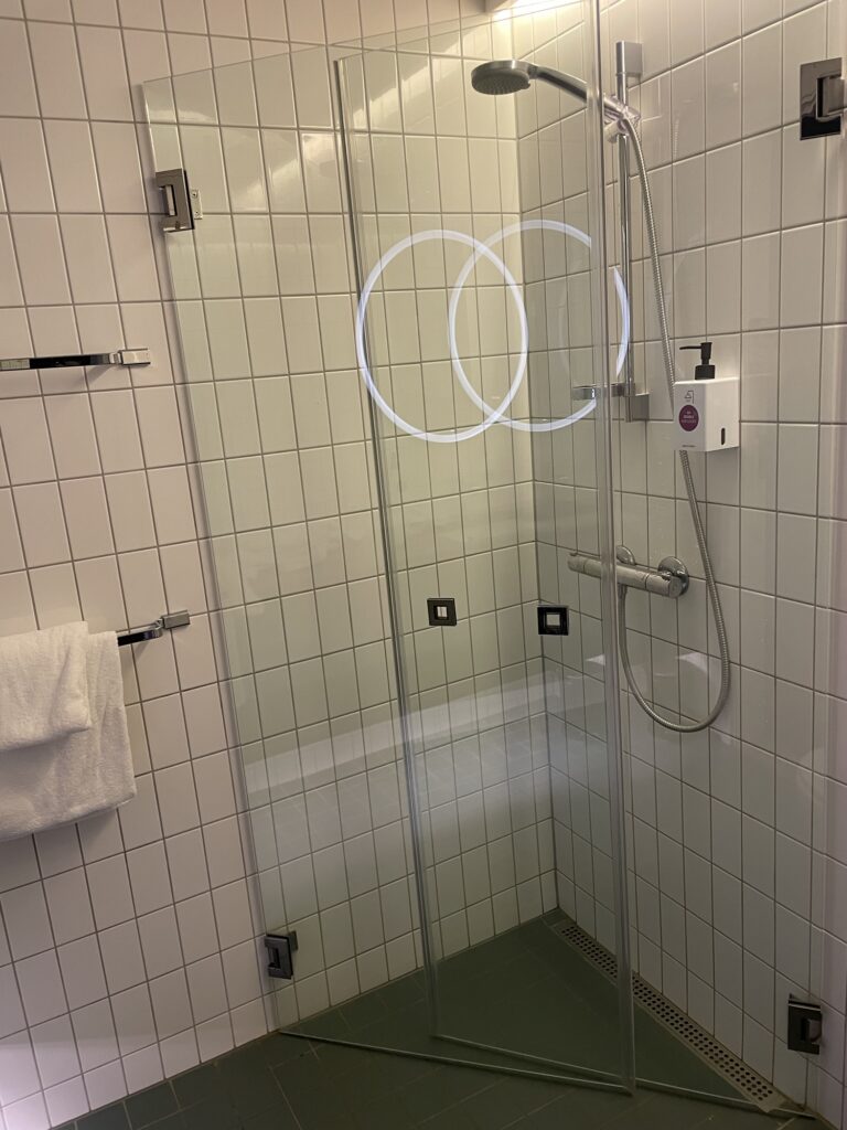 Origami hotel room shower