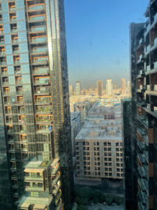 A view of Dubai from my hotel room window